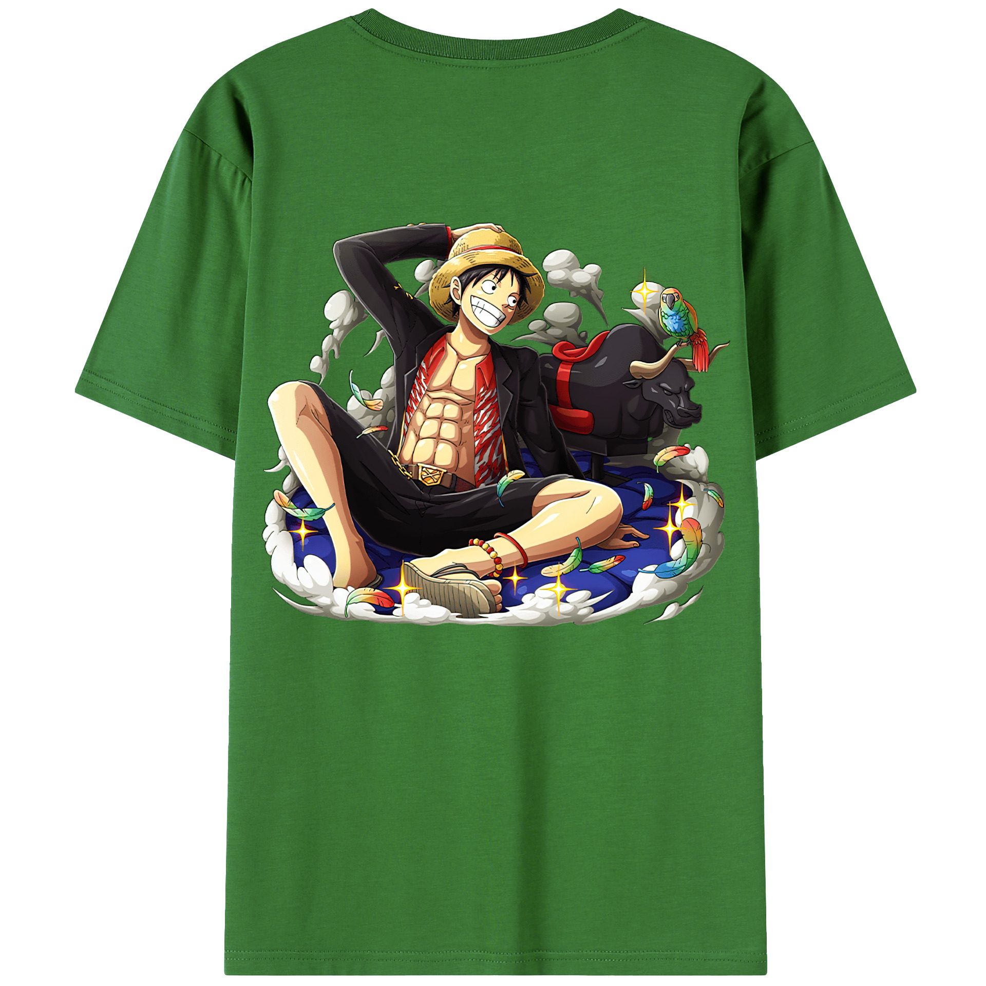 ワンピース モンキー・D・ルフィ ONE PIECE Monkey D. Luffy レディース半袖Tシャツ(バックプリント)